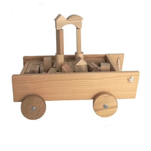 Poussette en bois avec tissu naturel pour poupées Egmont Toys - Fabriqué en  Europe