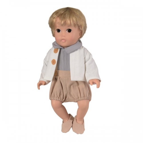 Poussette en bois avec tissu naturel pour poupées Egmont Toys - Fabriqué en  Europe