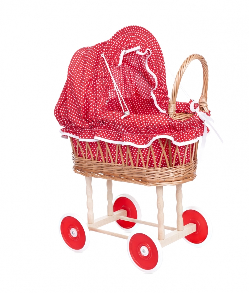 natuurlijk breken staking POPPENWAGEN RIET MET RODE & WITTE STIPPEN | Producten | Egmont Toys