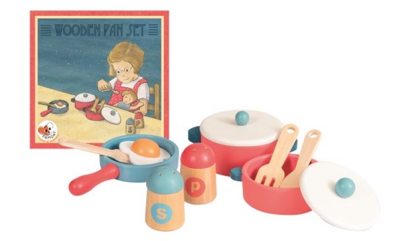 wooden pan set