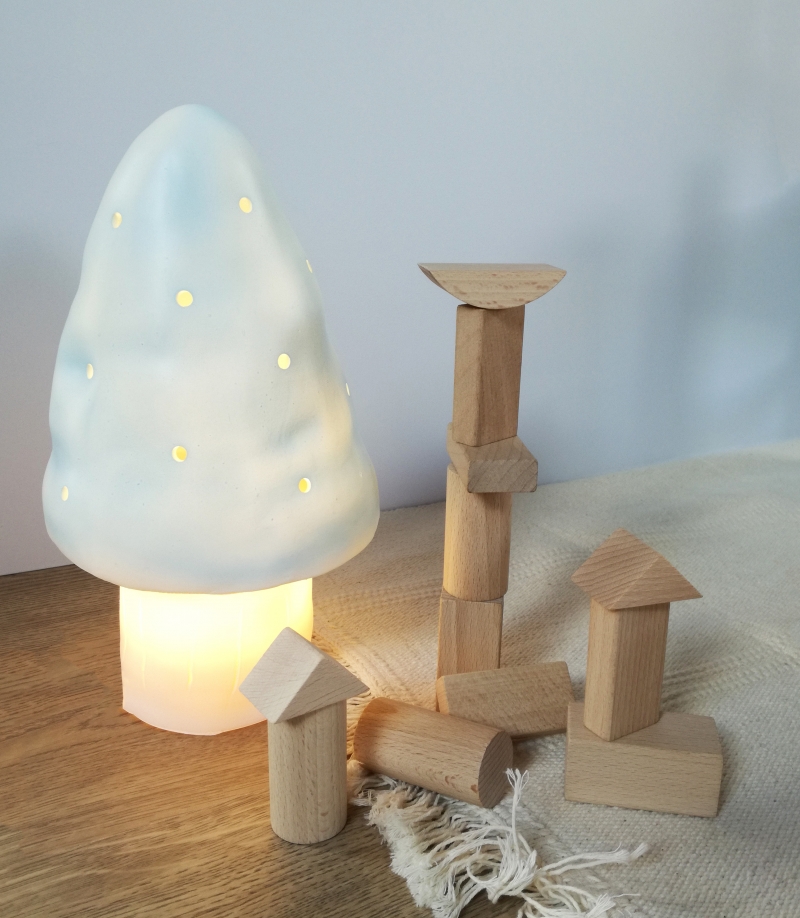 Light Blue Small Mushroom Lamp from Heico