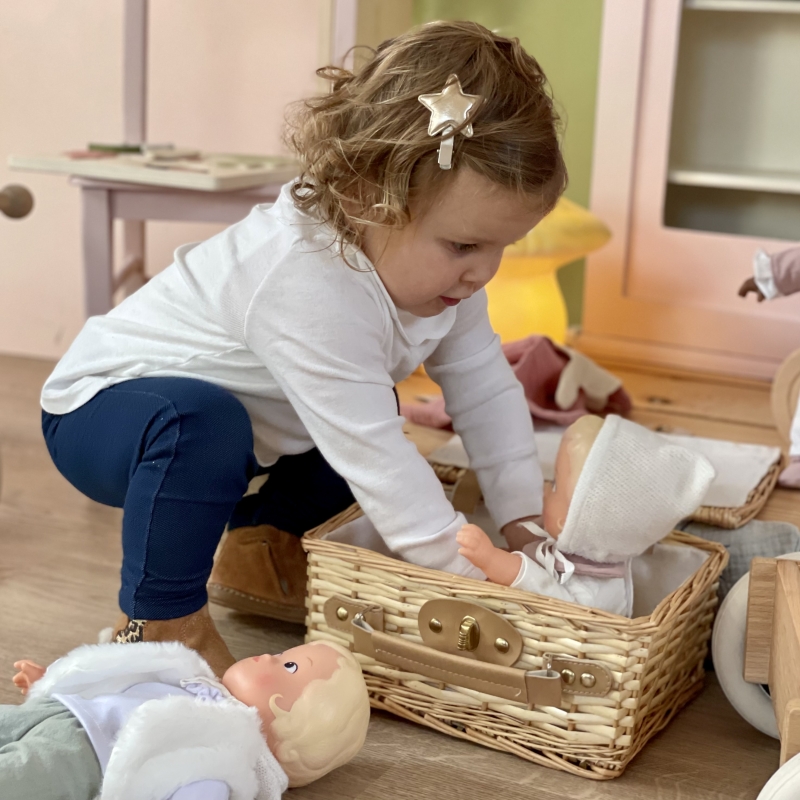 VALISE EN OSIER AVEC TISSU EN COTON, Produits